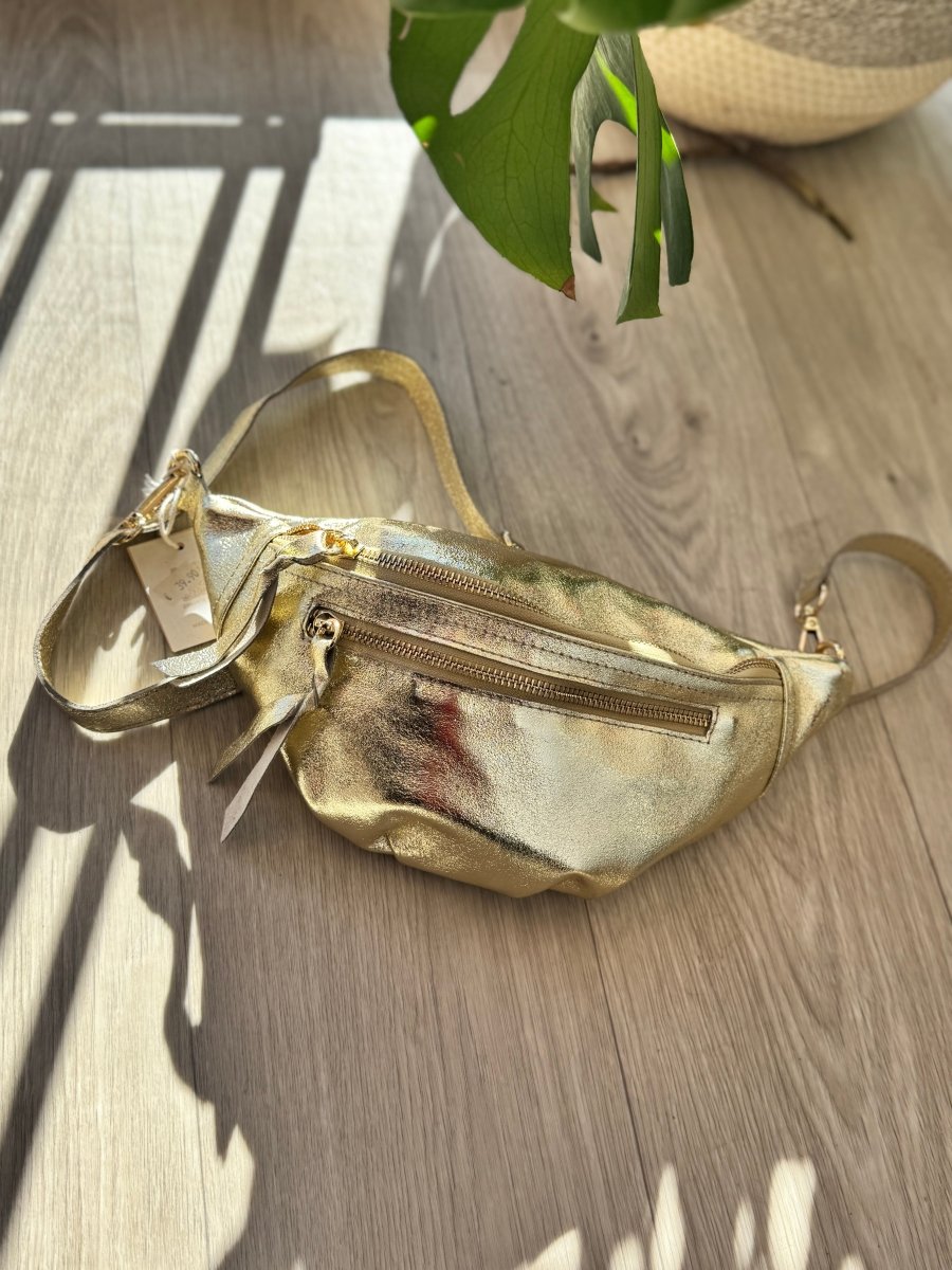 Sac banane en cuir doré - C MON DRESSING