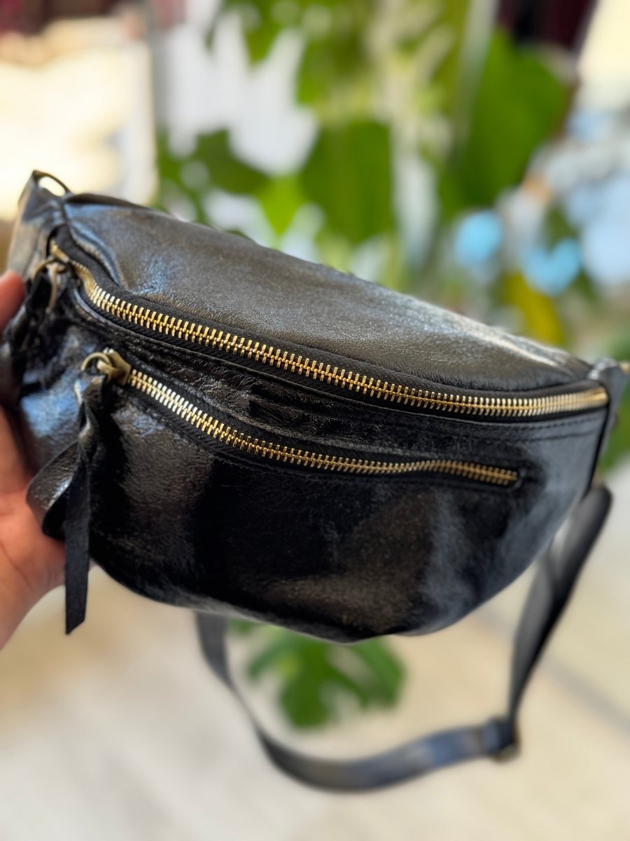 Sac banane en cuir noir - C MON DRESSING
