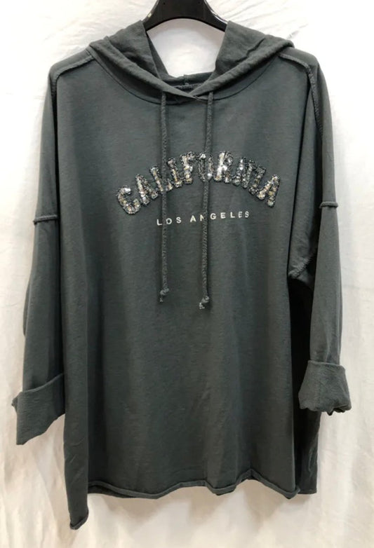 Sweat-shirt à capuche “California” – Confort et style décontracté - Taille unique 36 - 44 (2 couleurs) - C MON DRESSING