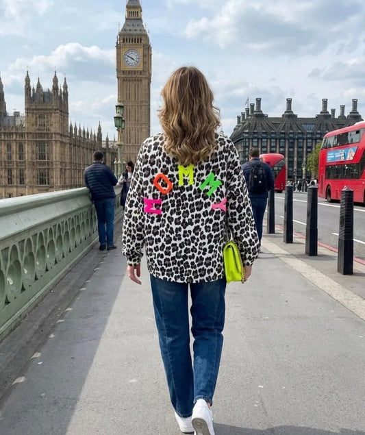 Sweat-shirt oversize col rond imprimé léopard « MOMMY » – Taille unique 36 - 46 - C MON DRESSING
