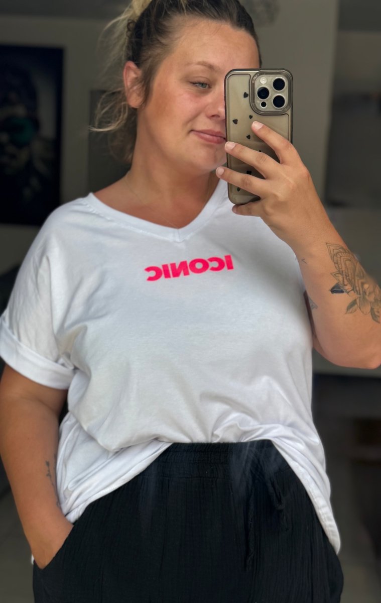 T-shirt blanc ICONIC – Taille unique 42 - 52 - C MON DRESSING