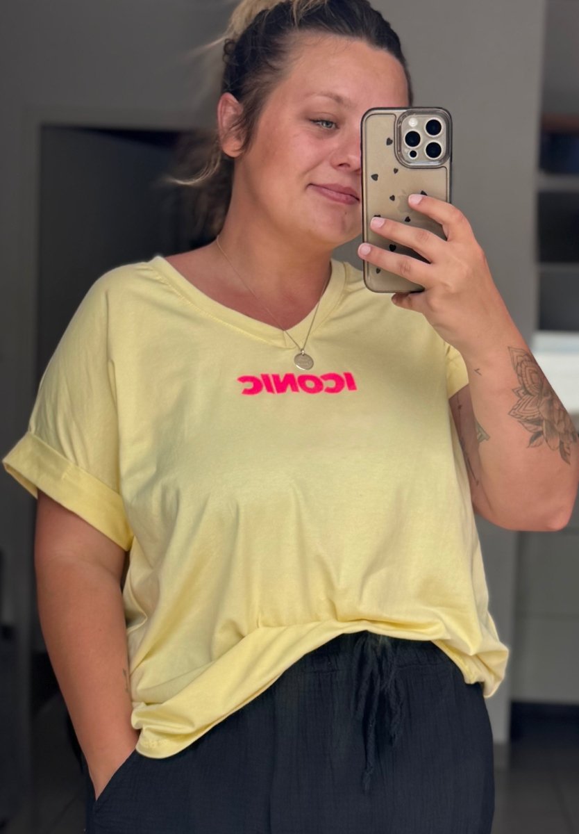 T-shirt ICONIC Jaune – Taille Unique 42 - 52 - C MON DRESSING