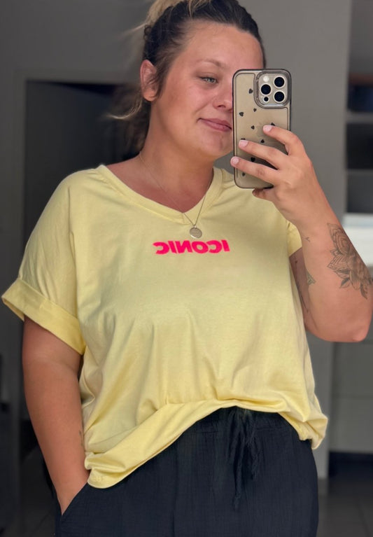 T-shirt ICONIC Jaune – Taille Unique 42 - 52 - C MON DRESSING