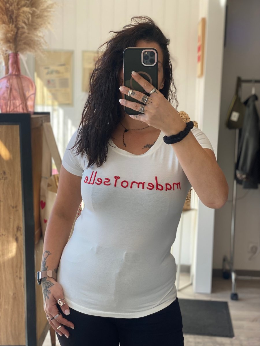 Tee - shirt blanc “Mademoiselle” (2 couleurs) - C MON DRESSING