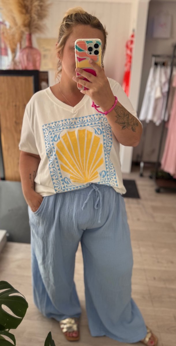 Tee - shirt coquillage – Taille unique 44 à 50 - C MON DRESSING