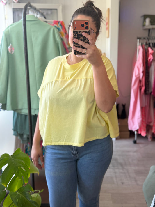 Haut oversize jaune - Taille unique 36-50