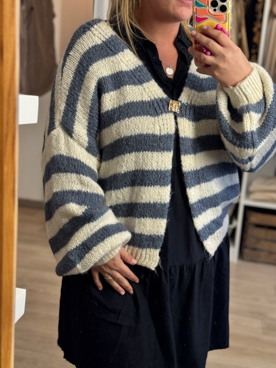 Veste rayée avec broche – Taille unique 36 - 46/48 - C MON DRESSING