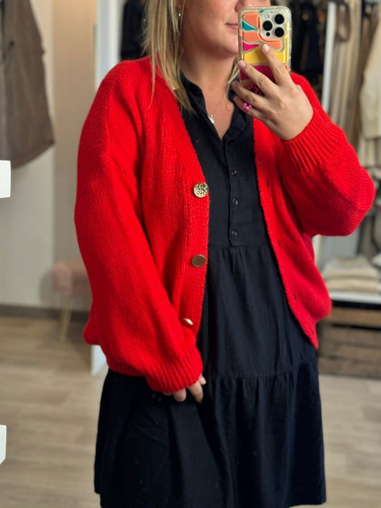 Veste rouge à boutons dorés – du 36 au 46 - C MON DRESSING